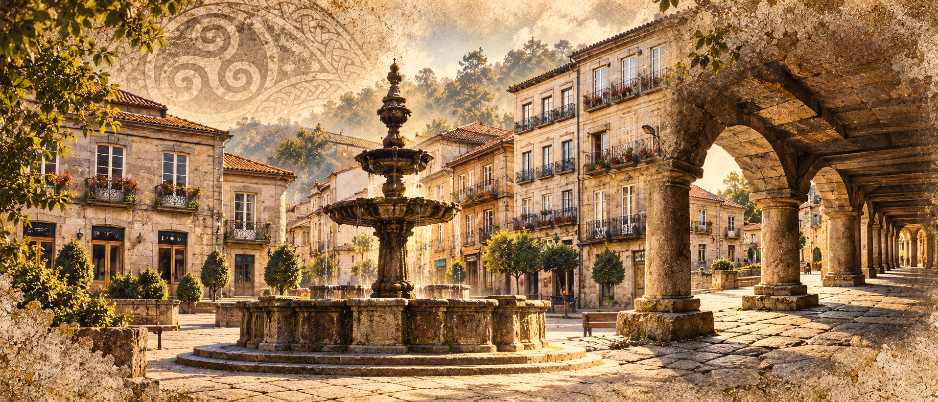 Collage ilustrado: Celanova "A Vila"