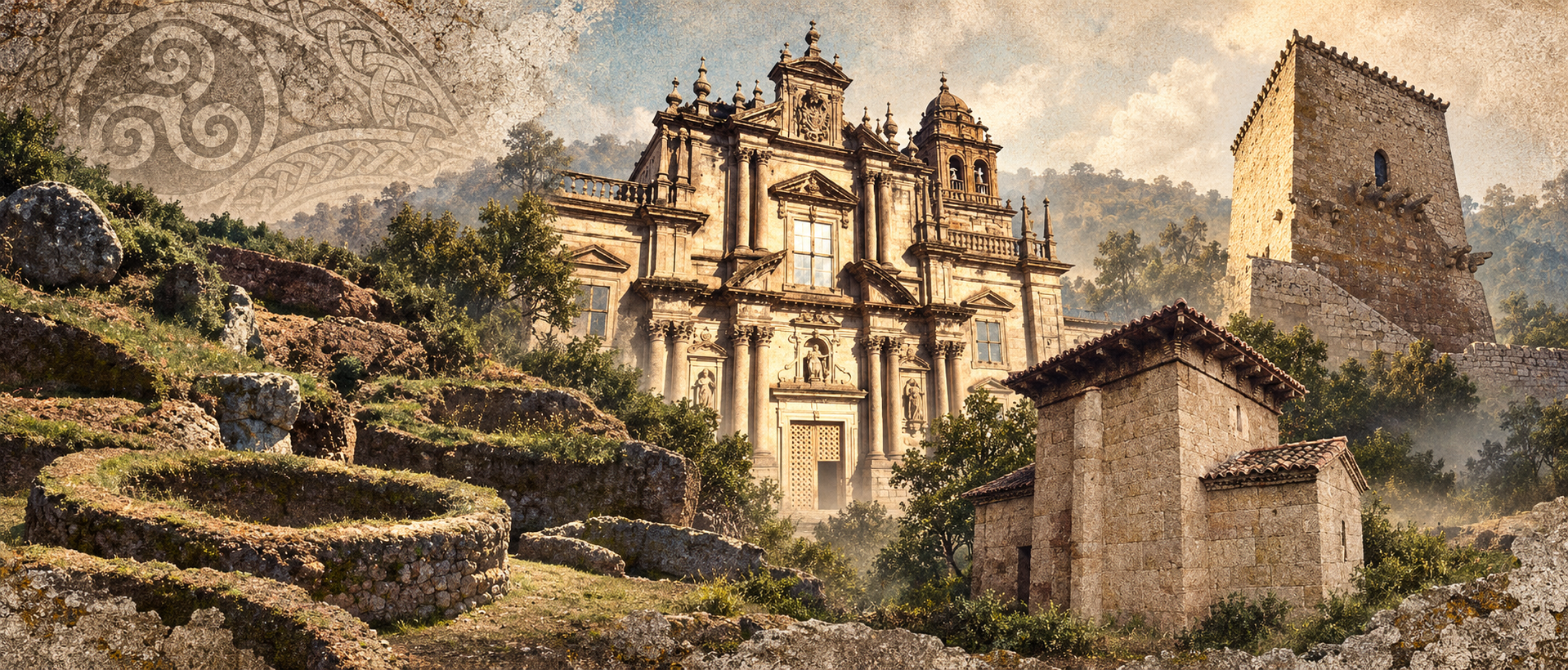 Collage de Castromao, San Salvador, San Miguel y Vilanova dos Infantes
